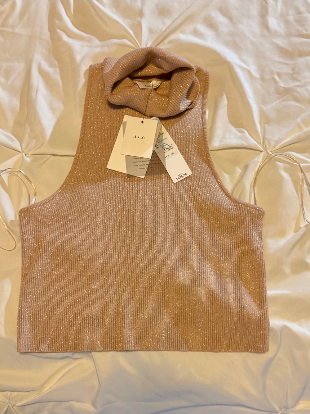 A.L.C. Sparkle Knit Sleeveless Turtleneck